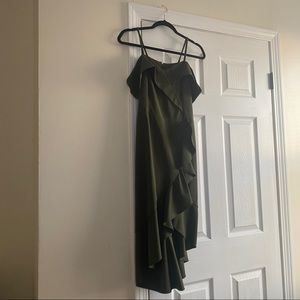 NWT Bebe Cold Shoulder Ruffle Hem Midi Dress